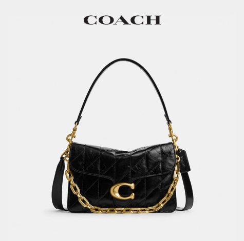 COACH/蔻驰女士菱格纹绗缝CHAIN TABBY单肩包斜挎包高级
